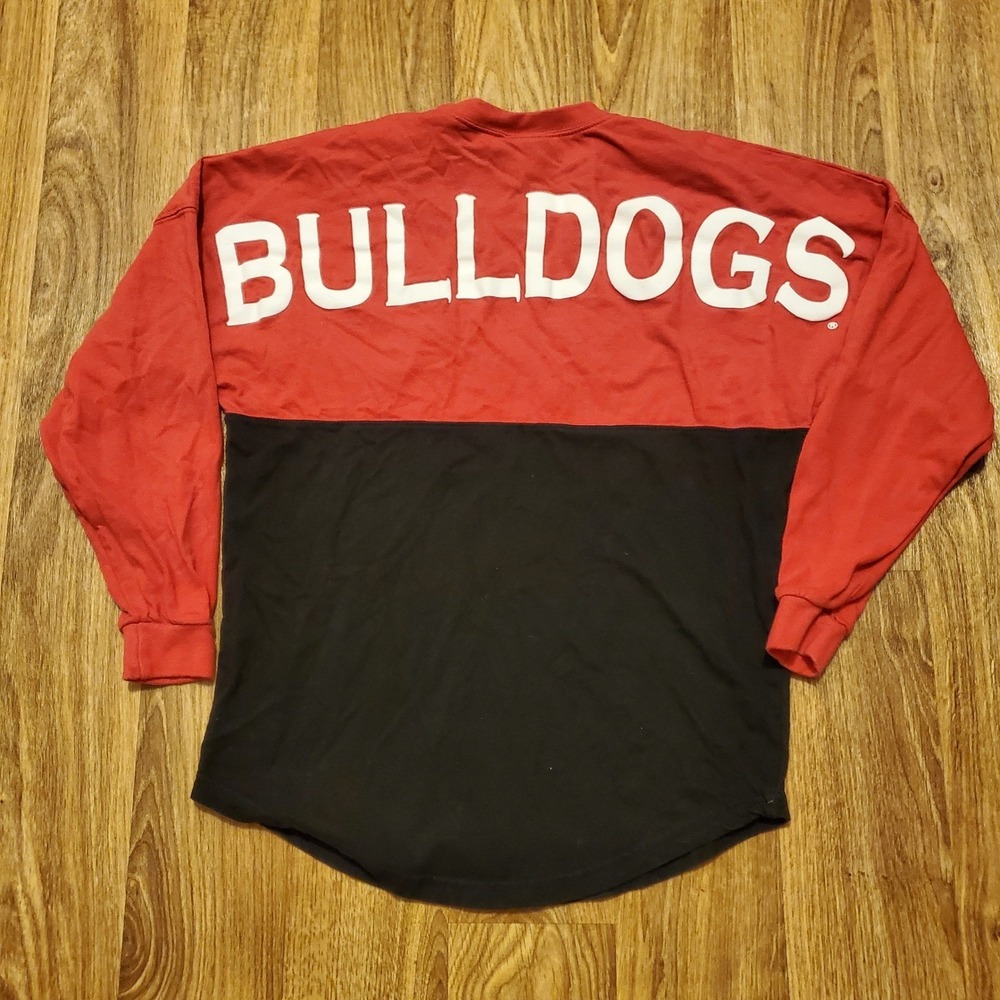 Georgia Bulldogs Spirit Jersey Shirt Kids YM Red Black Long Sleeve LK Apparel